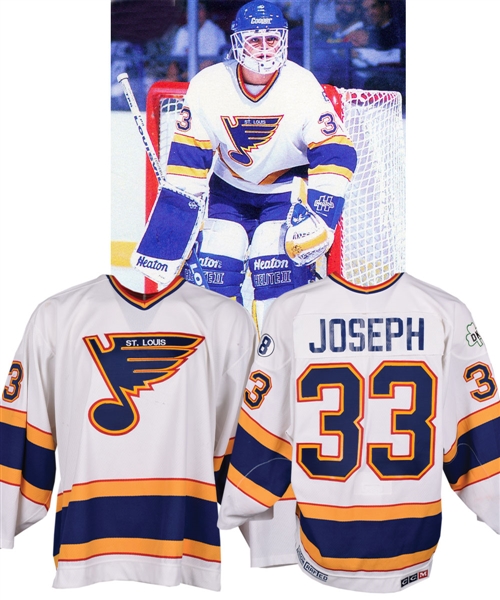 Curtis Josephs 1989-90 St. Louis Blues Game-Worn Pre-Season Rookie Jersey