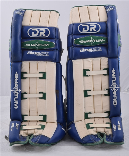 Kay Whitmores Early-1990s Binghamton/Hartford Whalers Game-Issued DR Goalie Pads