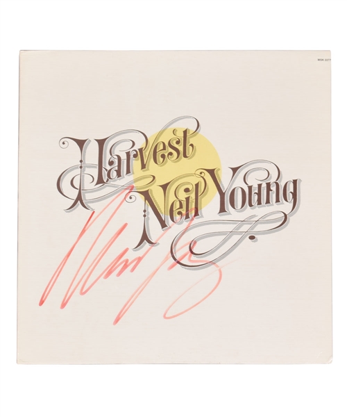Neil Young Signed "Harvest" LP Album Cover with JSA LOA