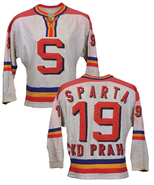 Mid-1970s HC Sparta Prague Czech Elite League Game-Worn Jersey Attributed to Vicha Jindrich