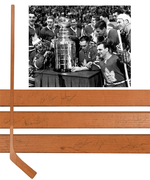 Toronto Maple Leafs Circa 1963-64 Stanley Cup Champions Team-Signed Stick with LOA Including Tim Horton