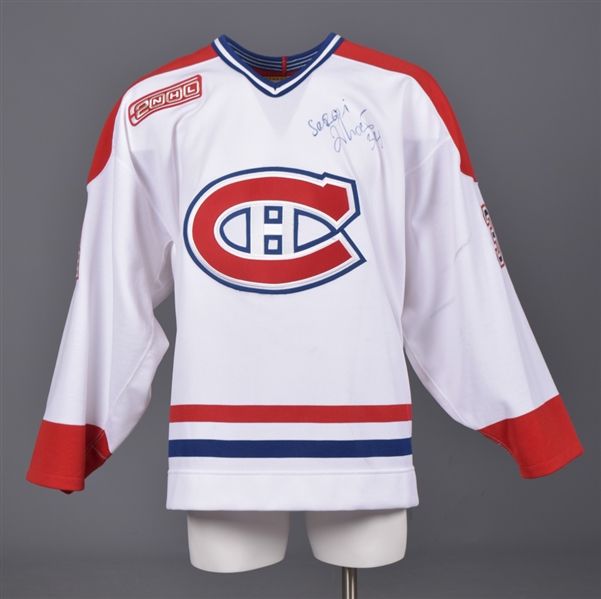 Sergei Zholtoks 1999-2000 Montreal Canadiens "Last Game of the 20th Century" Signed Game-Worn Jersey with LOA