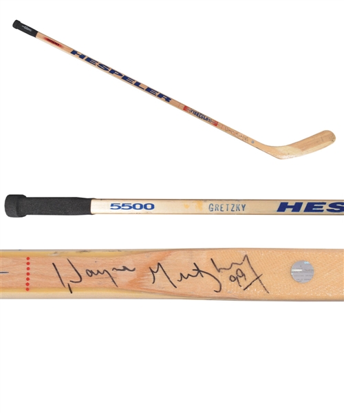 Wayne Gretzky’s 1997-98 New York Rangers Signed Hespeler Game-Used Stick