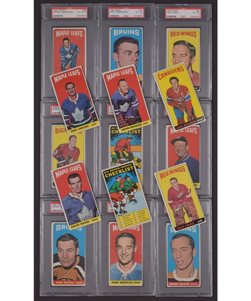 1964-65 Topps Hockey Tall Boys Complete 110-Card Set Including 22 PSA-Graded Cards