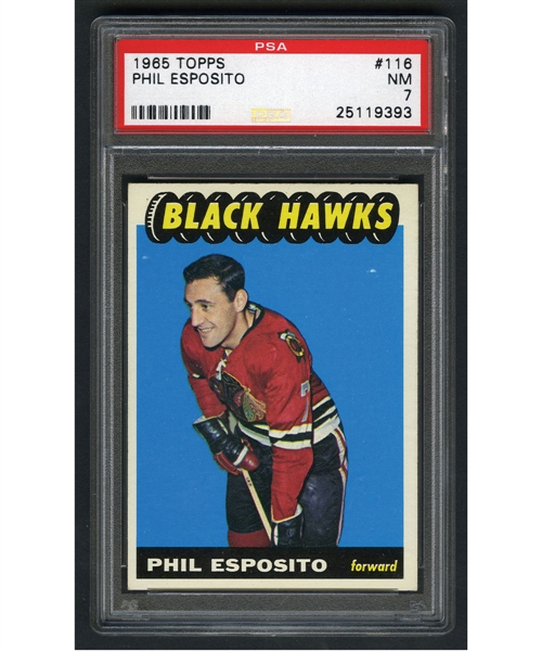 1965-66 Topps Hockey #116 HOFer Phil Esposito RC - Graded PSA 7