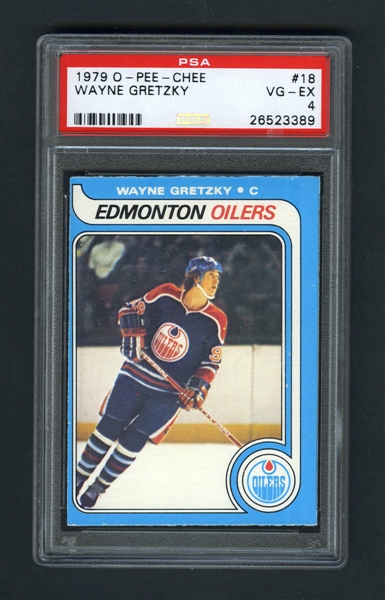 Vintage Wayne Gretzky Hockey Card Collection with PSA-Graded 4 (VG-EX) 1979-80 O-Pee-Chee #18 Rookie Card