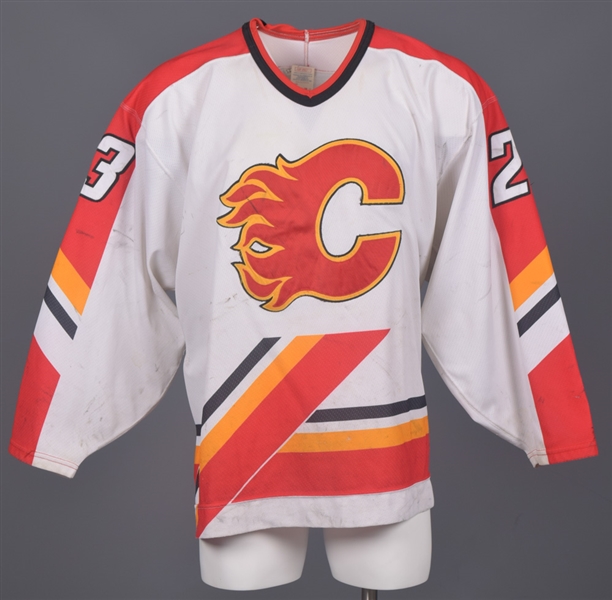 Sheldon Kennedys 1995-96 Calgary Flames Game-Worn Jersey - Great Game Wear!