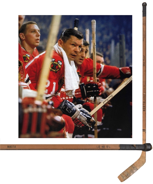 Stan Mikitas Mid-1960s Chicago Black Hawks Northland "Banana Hook" Game-Used Stick