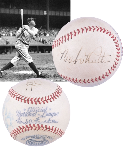 Babe Ruth Signed Official National League Ford C. Frick Baseball with JSA LOA