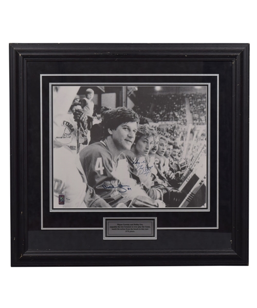 Wayne Gretzky and Bobby Orr Dual-Signed Limited-Edition 1978 Framed Photo #26/299 from WGA