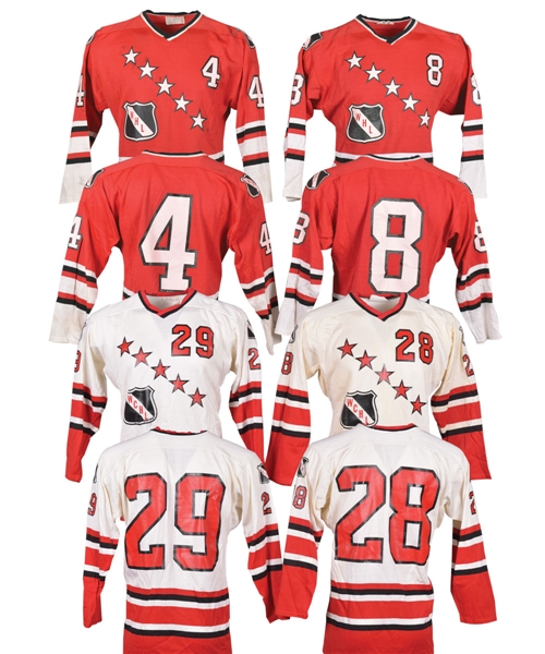 Mid-1970s WHL and WCHL All-Star Game Durene Game-Worn Jerseys (5) from Ed Chynoweths Collection with Family LOA