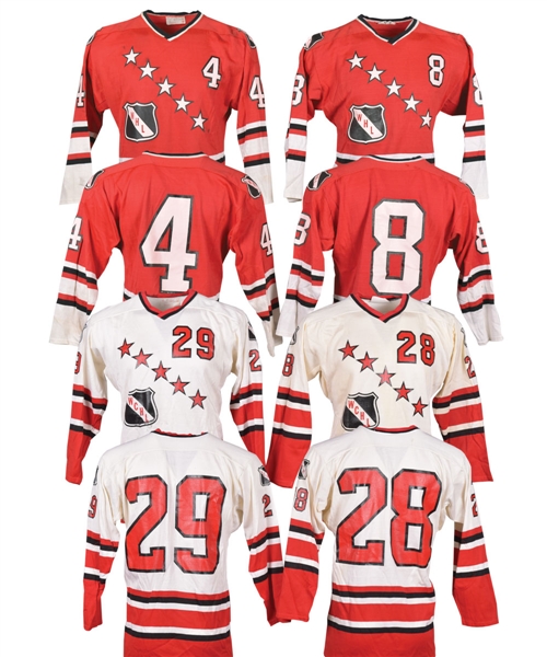 Mid-1970s WHL and WCHL All-Star Game Durene Game-Worn Jerseys (5) from Ed Chynoweths Collection with Family LOA