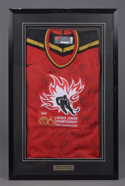 World Junior Championships 2006 Gold Medal Champions Team Canada Team-Signed Framed Jersey Plus CHL Frame