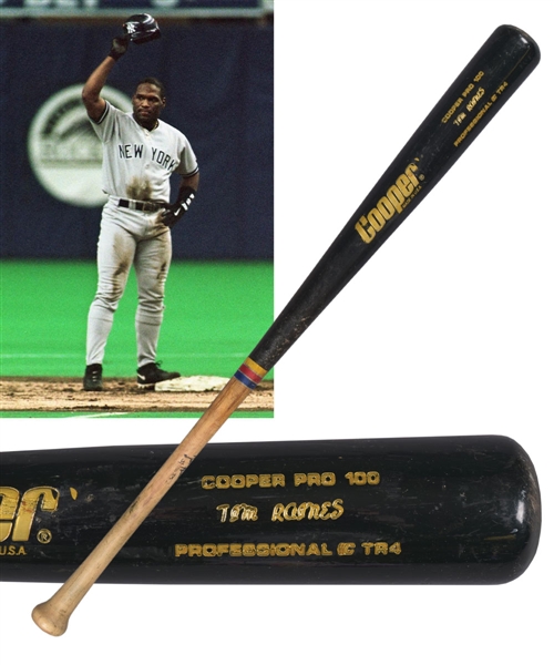 Tim Raines Circa 1998 New York Yankees Signed Cooper Pro 100 Game-Used Bat