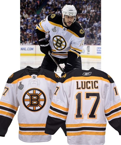 Milan Lucics 2010-11 Boston Bruins Game-Worn Stanley Cup Finals Jersey with Team LOA