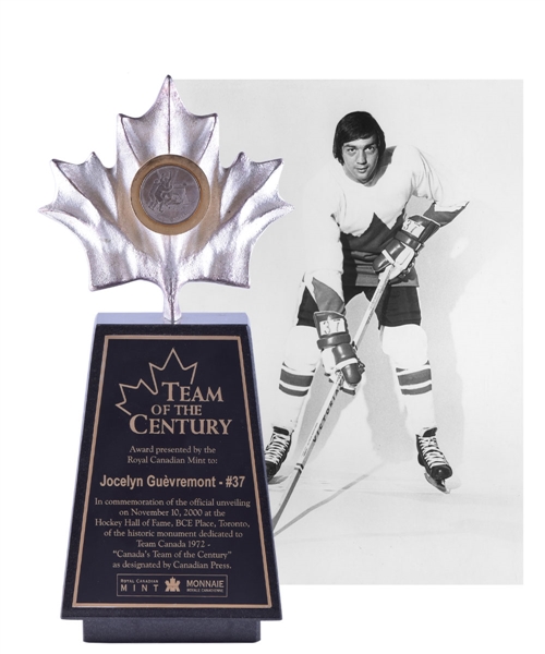 Jocelyn Guevremonts Team Canada 1972 "Team of the Century" Trophy with His Signed LOA (13 1/2")