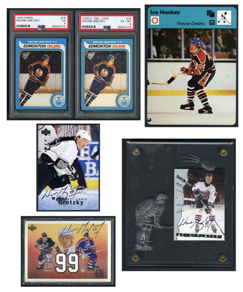 Massive Wayne Gretzky Hockey Card Collection with PSA-Graded (EX-MT 6) 1979-80 O-Pee-Chee RC and PSA-Graded (EX 5) 1979-80 Topps RC