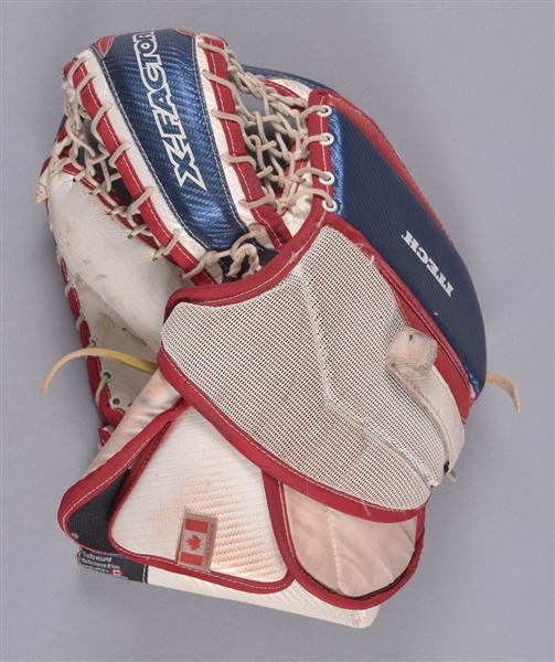 Jose Theodores Mid-2000s Montreal Canadiens Itech Game-Used Glove