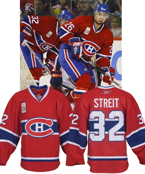 Mark Streits 2007-08 Montreal Canadiens "Bob Gainey Jersey Retirement Night" Game-Worn Jersey with Team LOA 