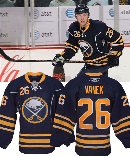 Thomas Vaneks 2008-09 Buffalo Sabres Game-Worn Third Jersey - 40-Goal Season!