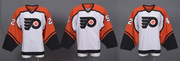 Robert Esches, Kim Johnssons and Dmitri Yushkevichs 2002-03 Philadelphia Flyers Game-Worn Jerseys