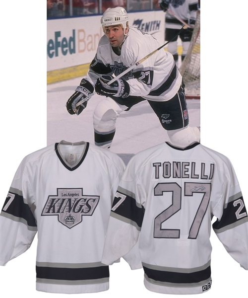 John Tonellis 1990-91 Los Angeles Kings Signed Game-Worn Jersey 