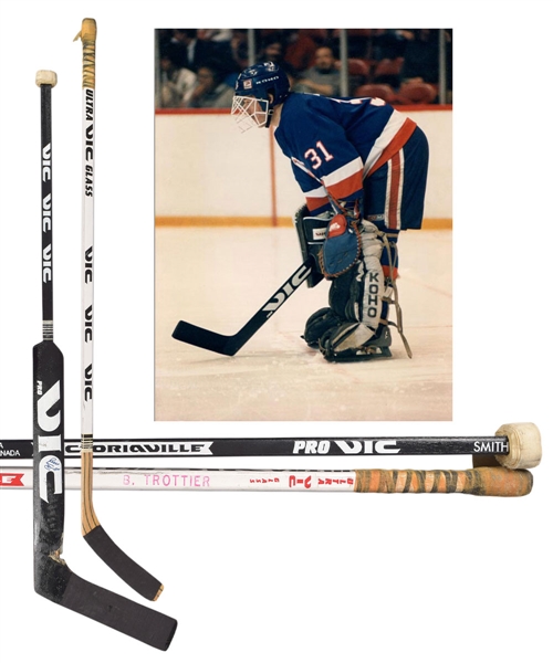Billy Smiths and Bryan Trottiers Mid-1980s New York Islanders Game-Used Sticks 