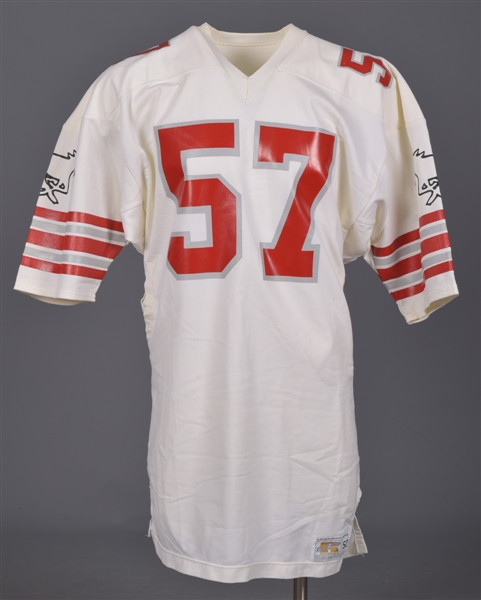 Bob Poleys Mid-1980s Calgary Stampeders Game-Worn Jersey