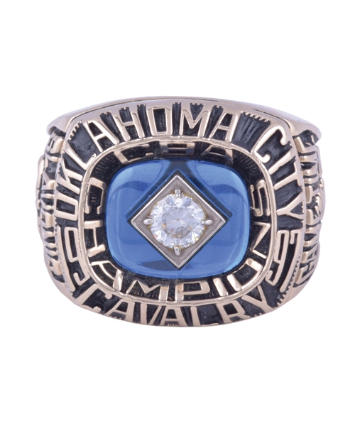 Greg Slavonics 1996-97 Oklahoma City Cavalry Continental Basketball Association Championship 10K Gold Ring with LOA