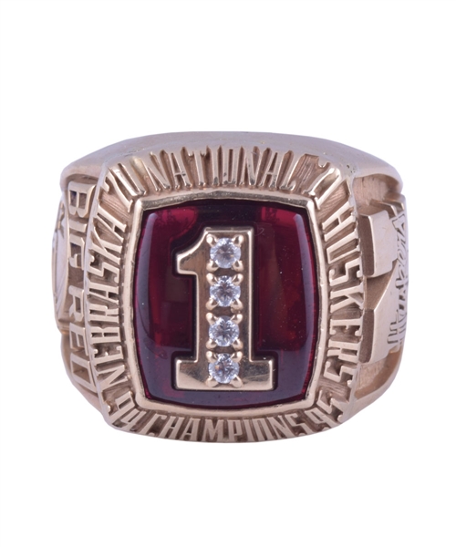 Nebraska Cornhuskers Football National Champions Commemorative 10K Gold Ring