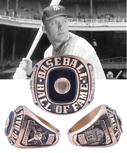 Mickey Mantle 1974 Baseball Hall of Fame 10K Gold Limited-Edition Replica Ring