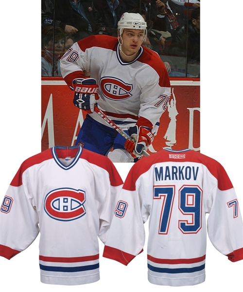 Andrei Markovs 2001-02 Montreal Canadiens Game-Worn Rookie-Era Jersey