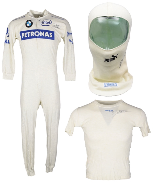 Jacques Villeneuves Formula One Career Nomex Race Underwear Collection of 5 with His Signed LOA - Many Signed Pieces