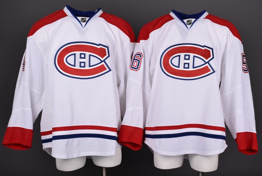 Brian Willsies and Mark Miteras 2011-12 Montreal Canadiens Game-Issued Away Jerseys with Team LOAs