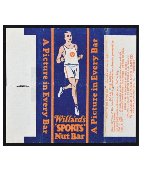 1923-24 Willards Chocolates V122 Hockey / Multi-Sport Card Wrapper