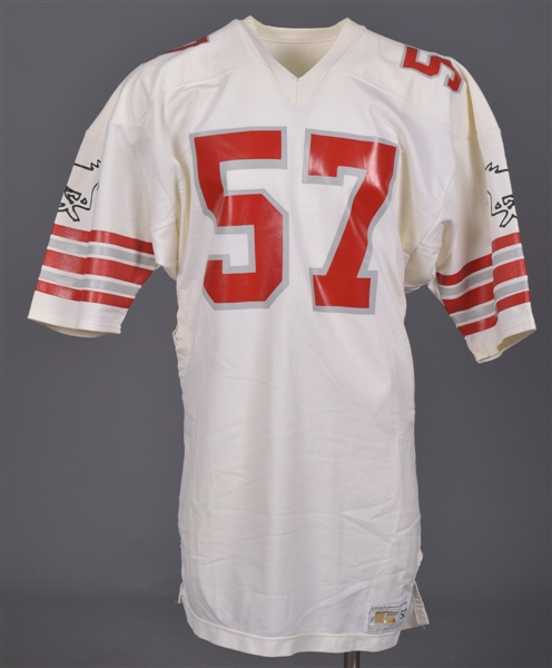 Bob Poleys Mid-1980s Calgary Stampeders Game-Worn Jersey