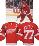 Paul Coffeys 1994-95 Detroit Red Wings Game-Worn Stanley Cup Finals Alternate Captains Jersey with His Signed LOA - James Norris Trophy Season! - Photo-Matched!