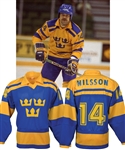 Kent Nilssons 1984 Canada Cup Team Sweden Game-Worn Jersey from Paul Coffeys Collection with His Signed LOA