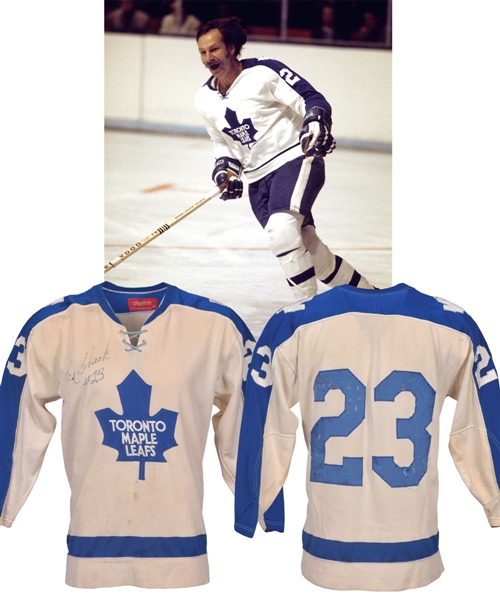 Eddie Shacks 1974-75 Toronto Maple Leafs Signed Game-Worn Jersey