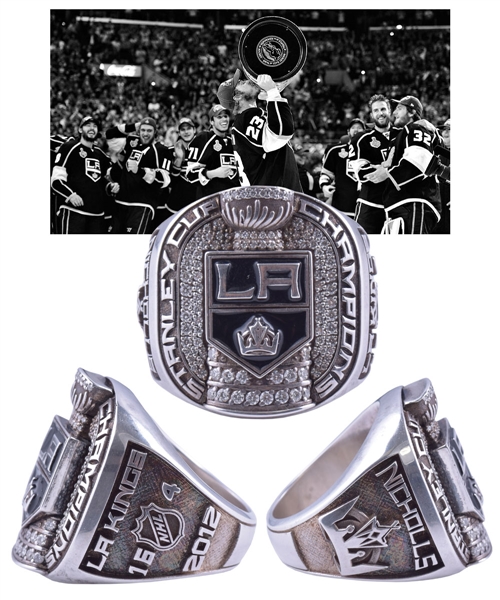 Bernie Nicholls 2011-12 Los Angeles Kings Stanley Cup Championship Tiffany & Co Sterling Silver and Diamond Ring with His Signed LOA