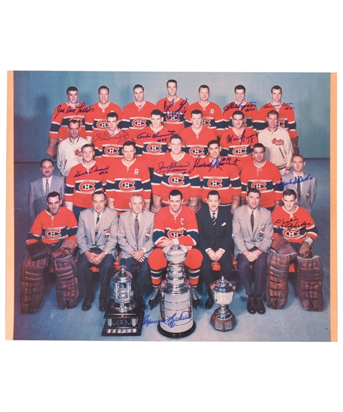 Montreal Canadiens 1957-58 Team-Signed Photo Featuring Maurice Richard with LOA (16" x 20")