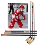 Eric Lindros Late-1980s/Early-1990s Canada National Team Pre-NHL Titan Game-Used Stick Collection of 3 with His Signed LOA