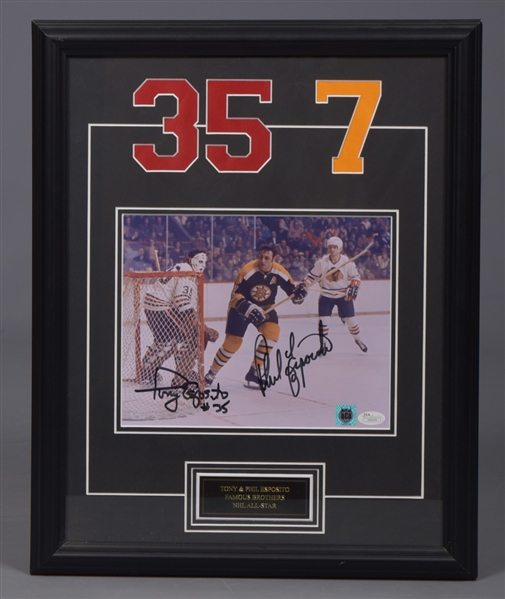 Phil and Tony Esposito Dual-Signed Photo Framed Display with LOA (16” x 20”) 