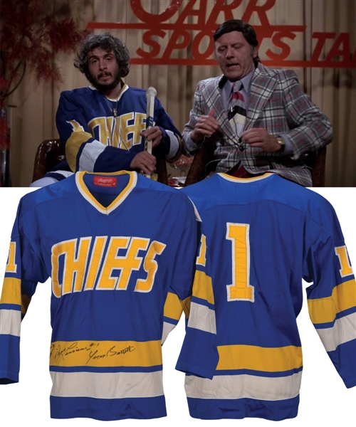 Denis Lemieux (Yvon Barrette) 1977 Slap Shot Signed Charlestown Chiefs Film-Worn Jersey