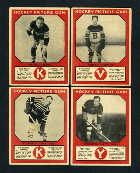 1933-34 Canadian Chewing Gum V252 Hockey Card Collection of 4