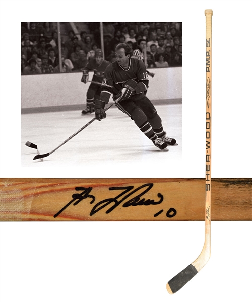 Guy Lafleurs Early-to-Mid-1980s Montreal Canadiens Signed Sher-Wood Game-Used Stick