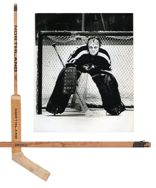 Gerry Cheevers Early-1970s WHA Cleveland Crusaders Northland Game-Used Stick