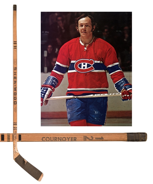 Yvan Cournoyers 1972-73 Montreal Canadiens Signed Sher-Wood Game-Used Stick