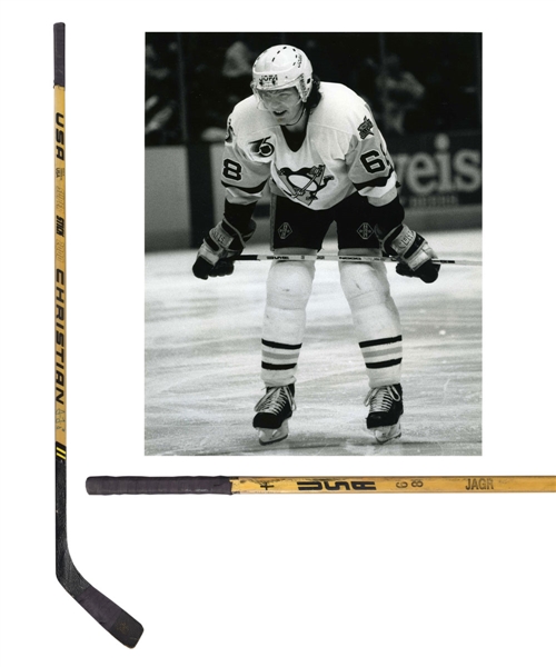 Jaromir Jagr’s 1991-92 Pittsburgh Penguins Signed Christian Game-Used Rookie-Era Stick