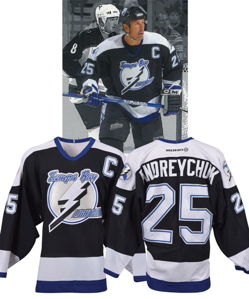 Dave Andreychuks 2003-04 Tampa Bay Lightning Game-Worn Pre-Season and Regular Season Captains Jersey with LOA